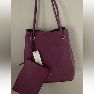 NWOT Calvin Klein Plum Tote Bag w Insert Included